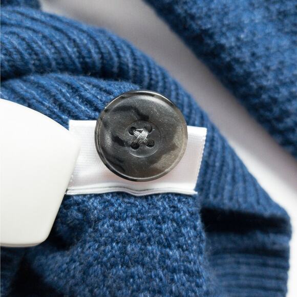 Jos. A. Bank Merino Wool Shawl Collar Sweater Men’s XL Slim Fit Navy Ribbed Knit - Picture 8 of 12